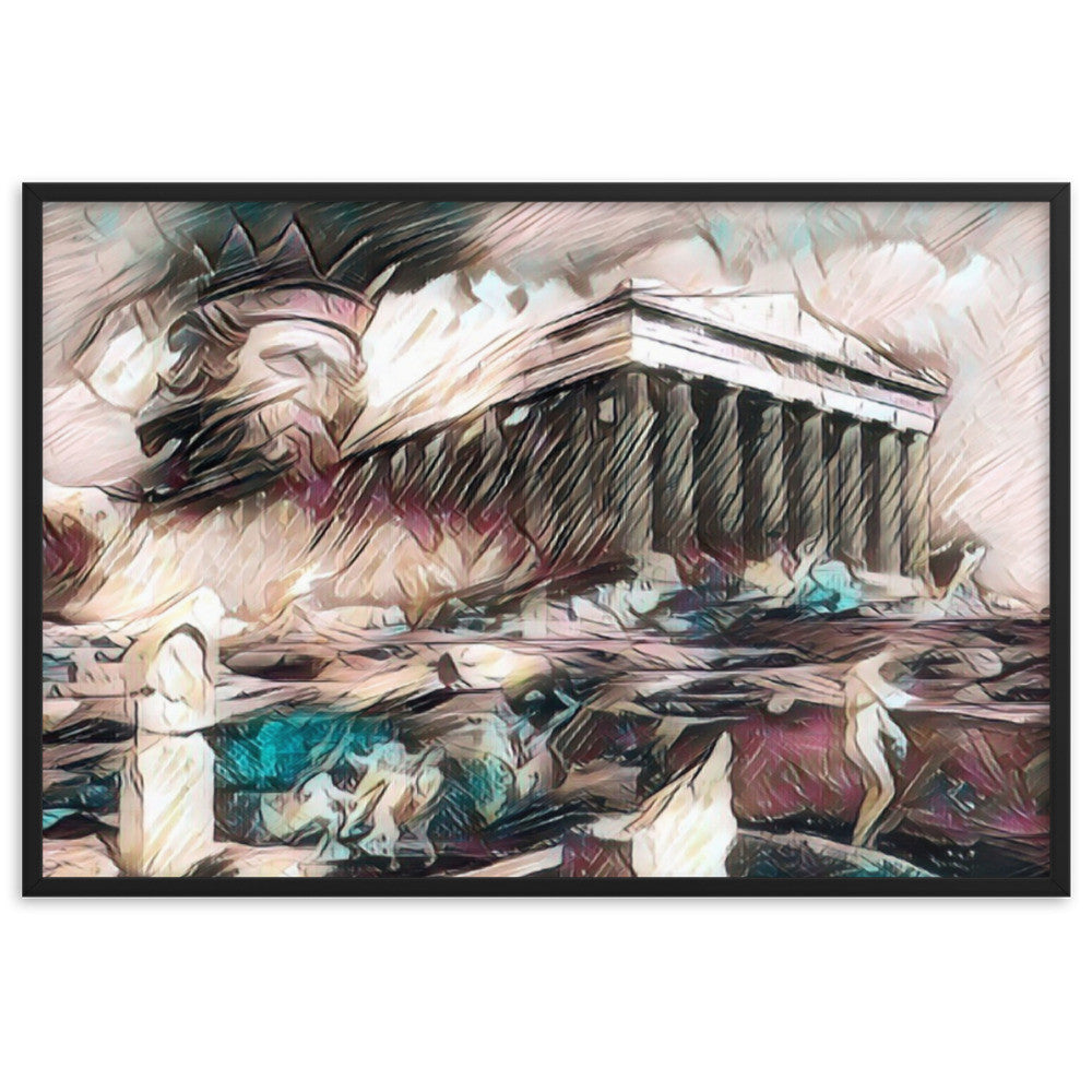 A SUNDAY UNDER ACROPOLIS V2 Premium Framed Poster