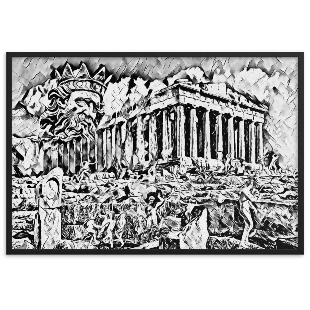 A SUNDAY UNDER ACROPOLIS V2 Superior Framed Poster