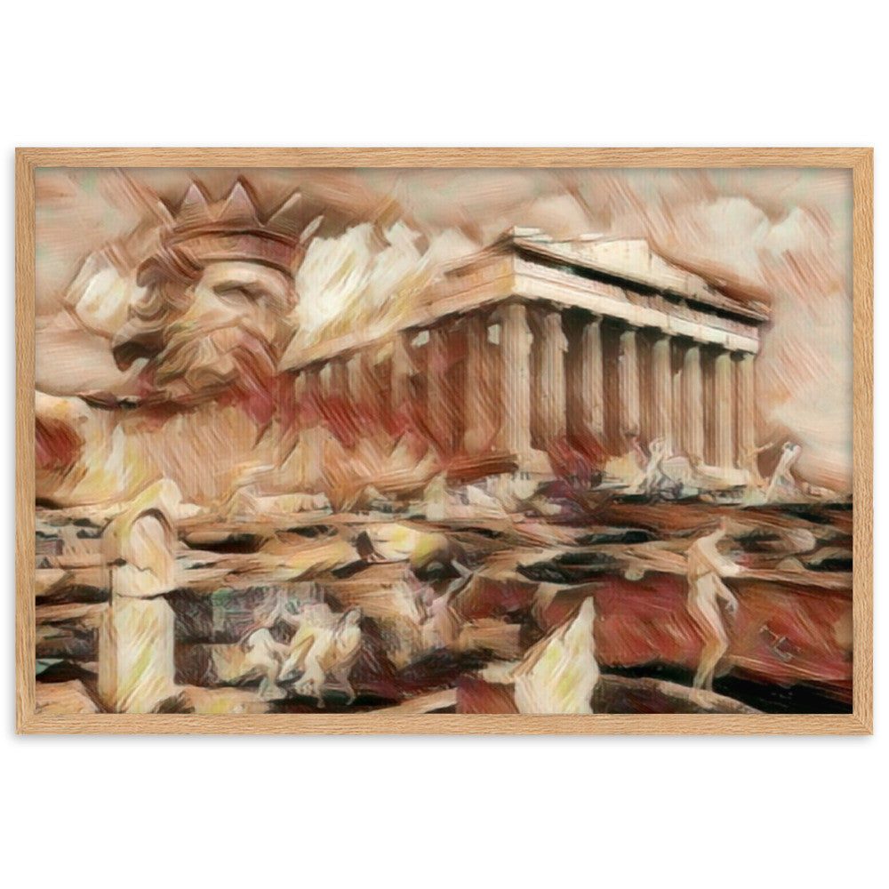 A SUNDAY UNDER ACROPOLIS V2 Premium Framed Poster