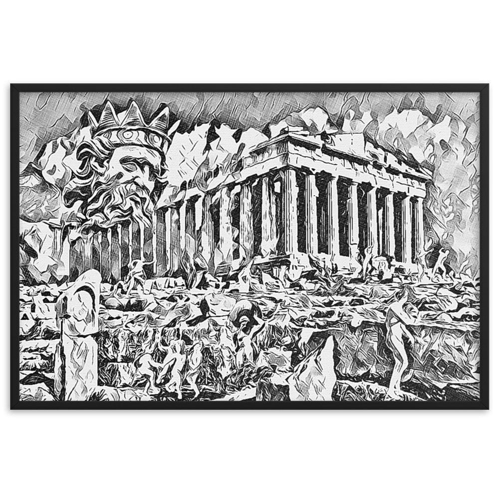 A SUNDAY UNDER ACROPOLIS V2 Superior Framed Poster