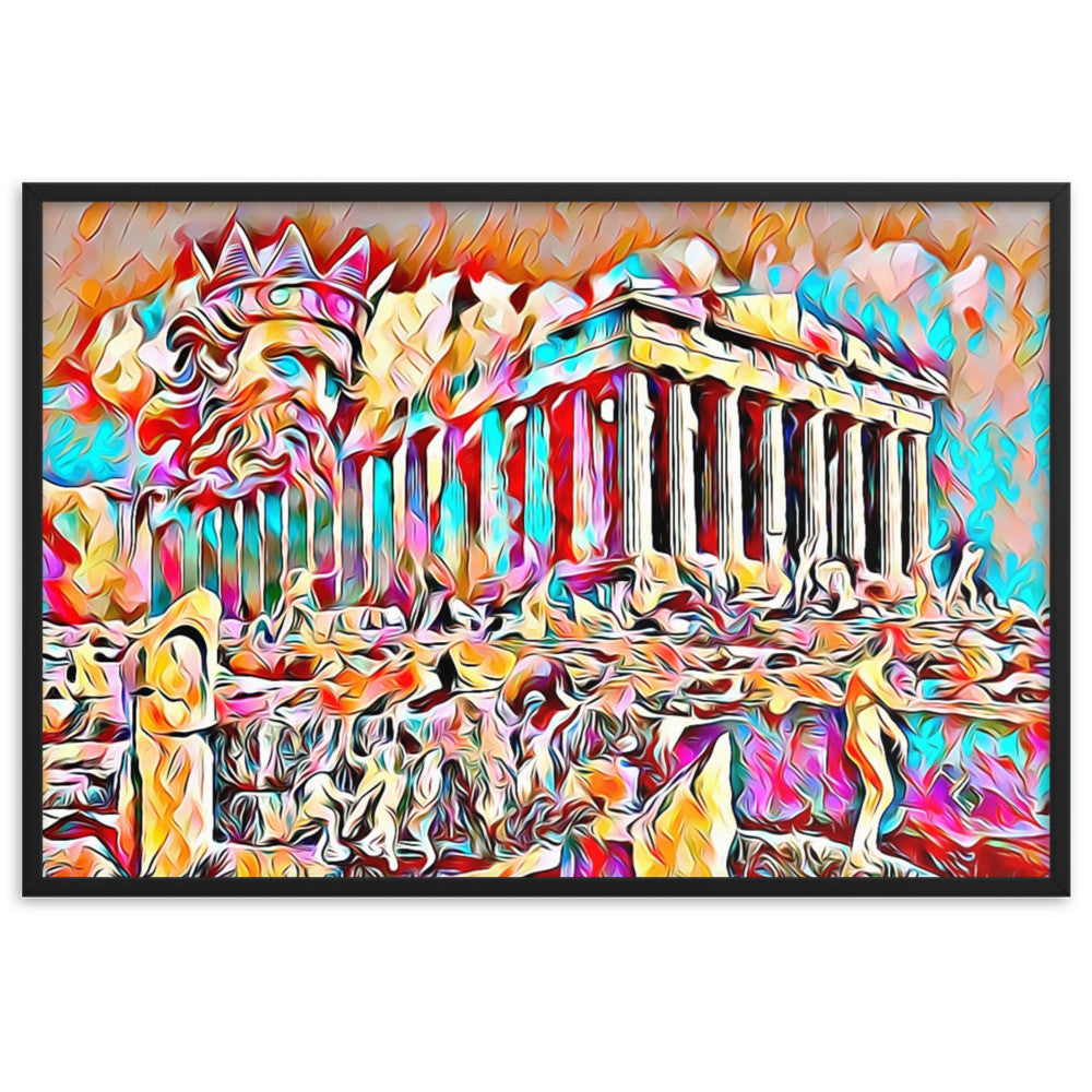 A SUNDAY UNDER ACROPOLIS V2 Superior Framed Poster