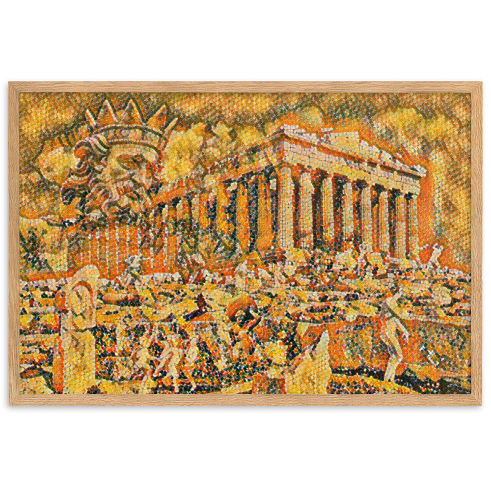 A SUNDAY UNDER ACROPOLIS V2 Velvet Framed Poster