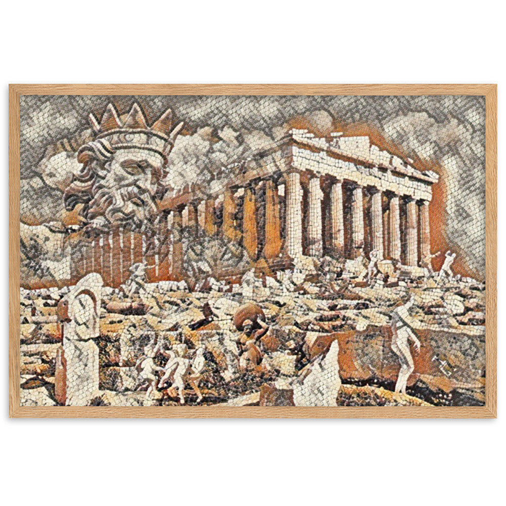 A SUNDAY UNDER ACROPOLIS V2 Velvet Framed Poster