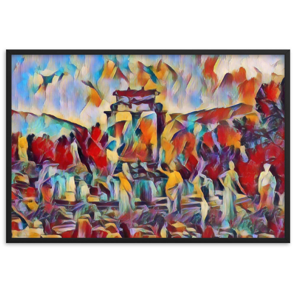 A SUNDAY AT THE ORACLE OF DELPHI Premium Framed Poster