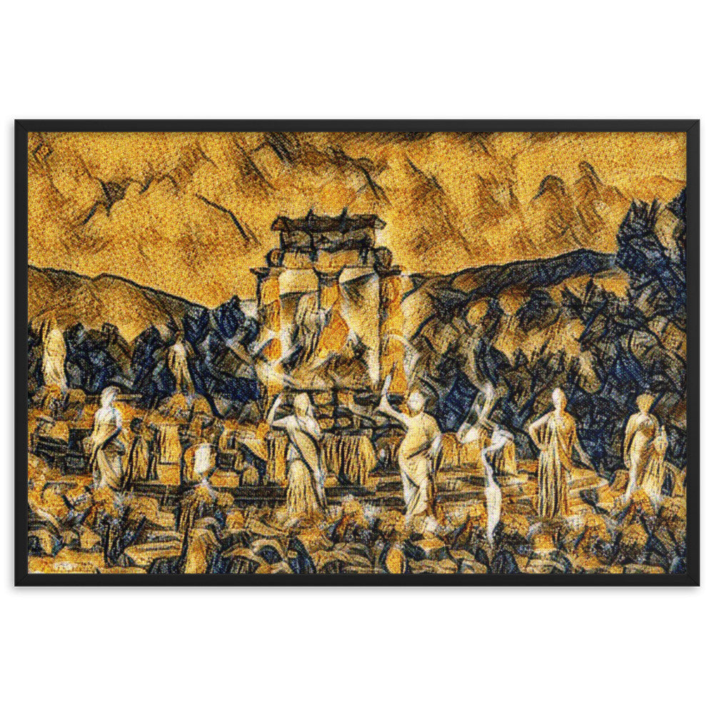 A SUNDAY AT THE ORACLE OF DELPHI Velvet Framed Poster