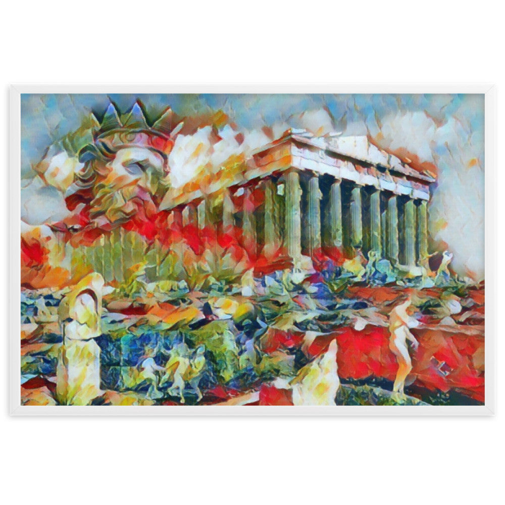 A SUNDAY UNDER ACROPOLIS V2 Premium Framed Poster