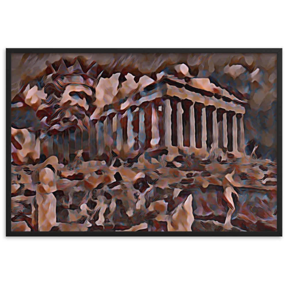 A SUNDAY UNDER ACROPOLIS V2 Superior Framed Poster