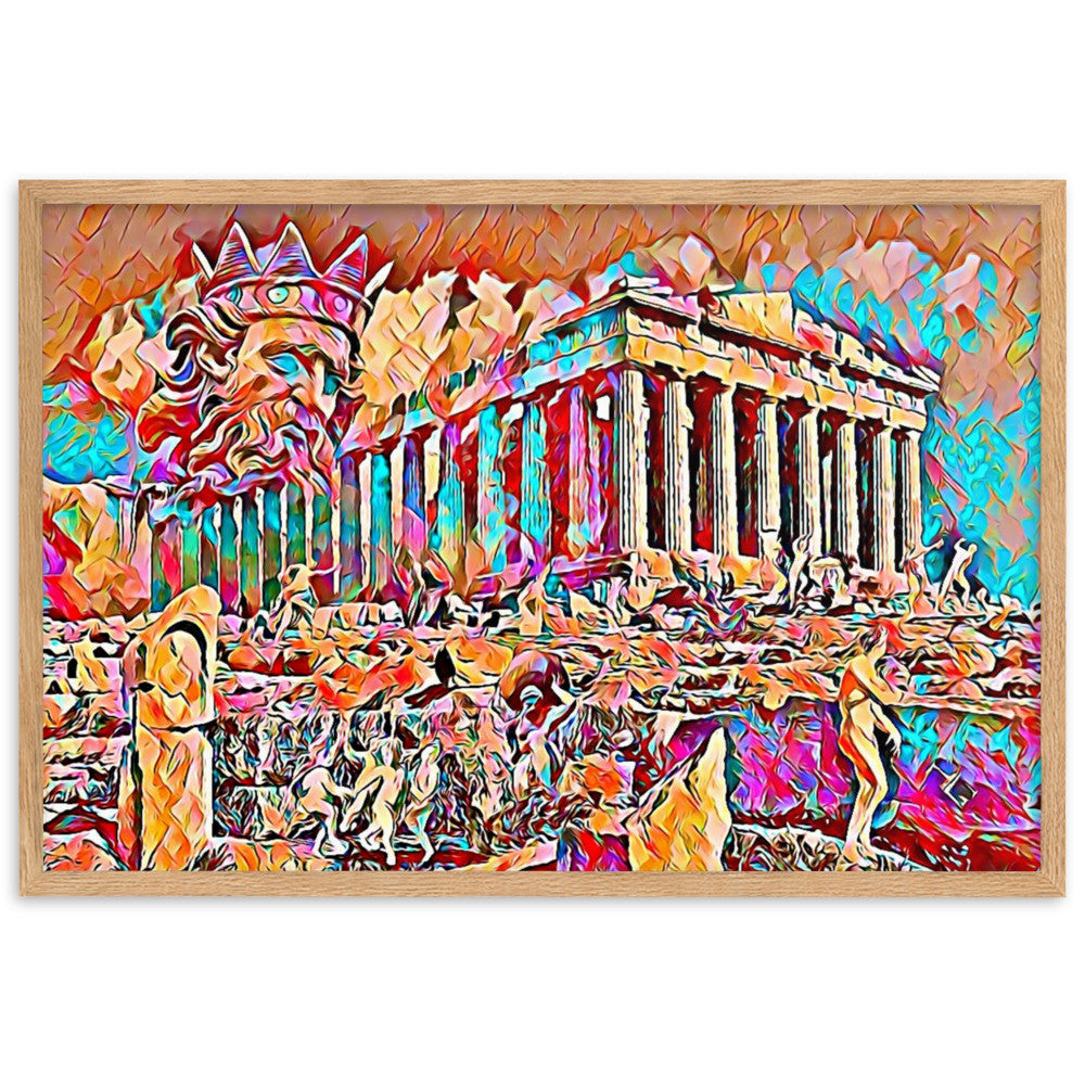 A SUNDAY UNDER ACROPOLIS V2 Superior Framed Poster