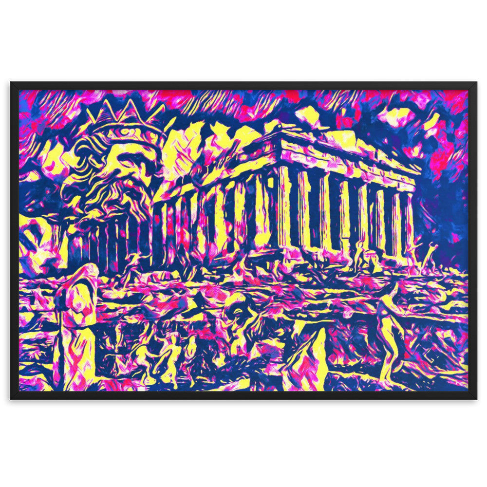 A SUNDAY UNDER ACROPOLIS V2 Superior Framed Poster