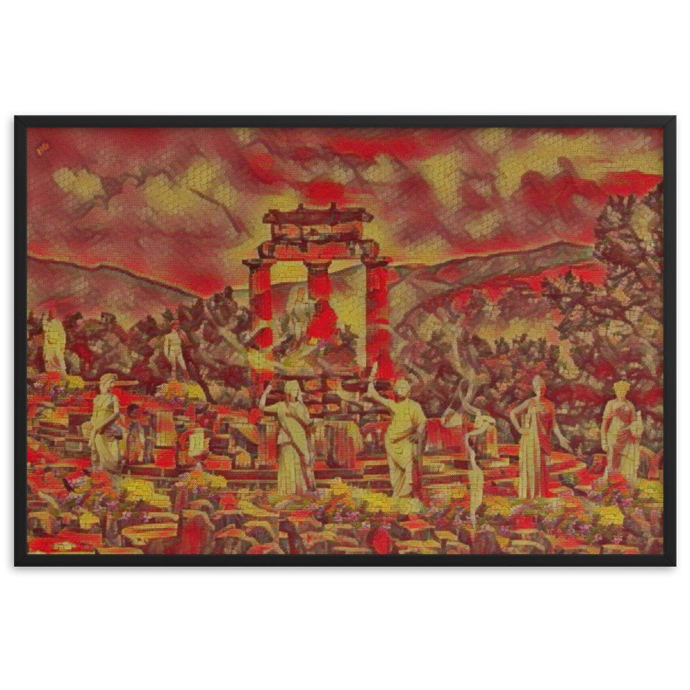 A SUNDAY AT THE ORACLE OF DELPHI Velvet Framed Poster