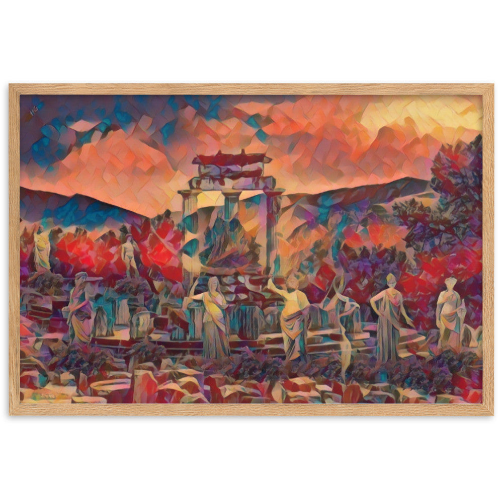 A SUNDAY AT THE ORACLE OF DELPHI Premium Framed Poster