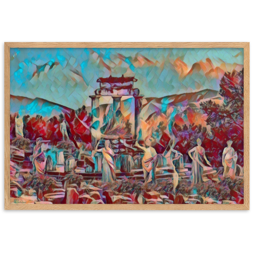 A SUNDAY AT THE ORACLE OF DELPHI Premium Framed Poster