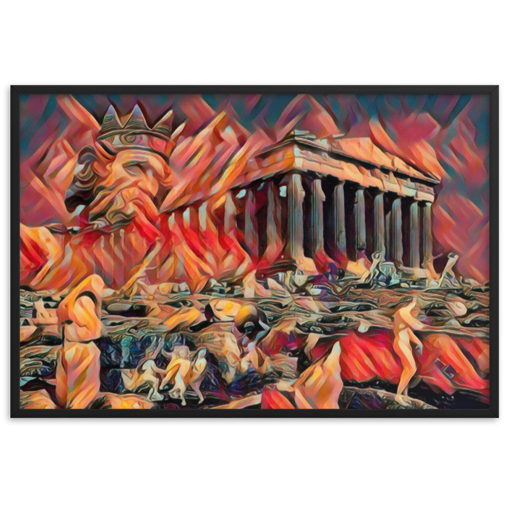 A SUNDAY UNDER ACROPOLIS V2 Premium Framed Poster