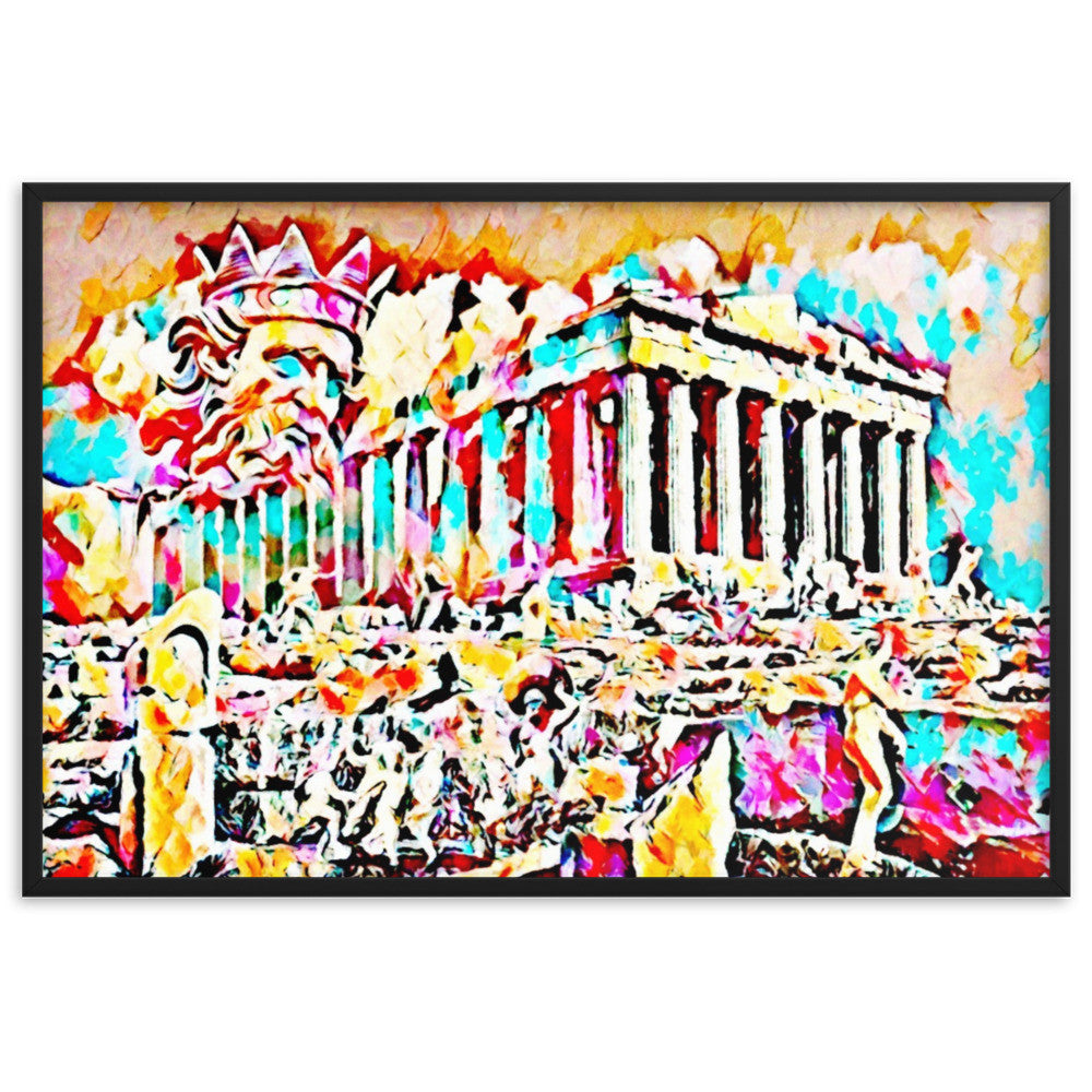 A SUNDAY UNDER ACROPOLIS V2 Superior Framed Poster
