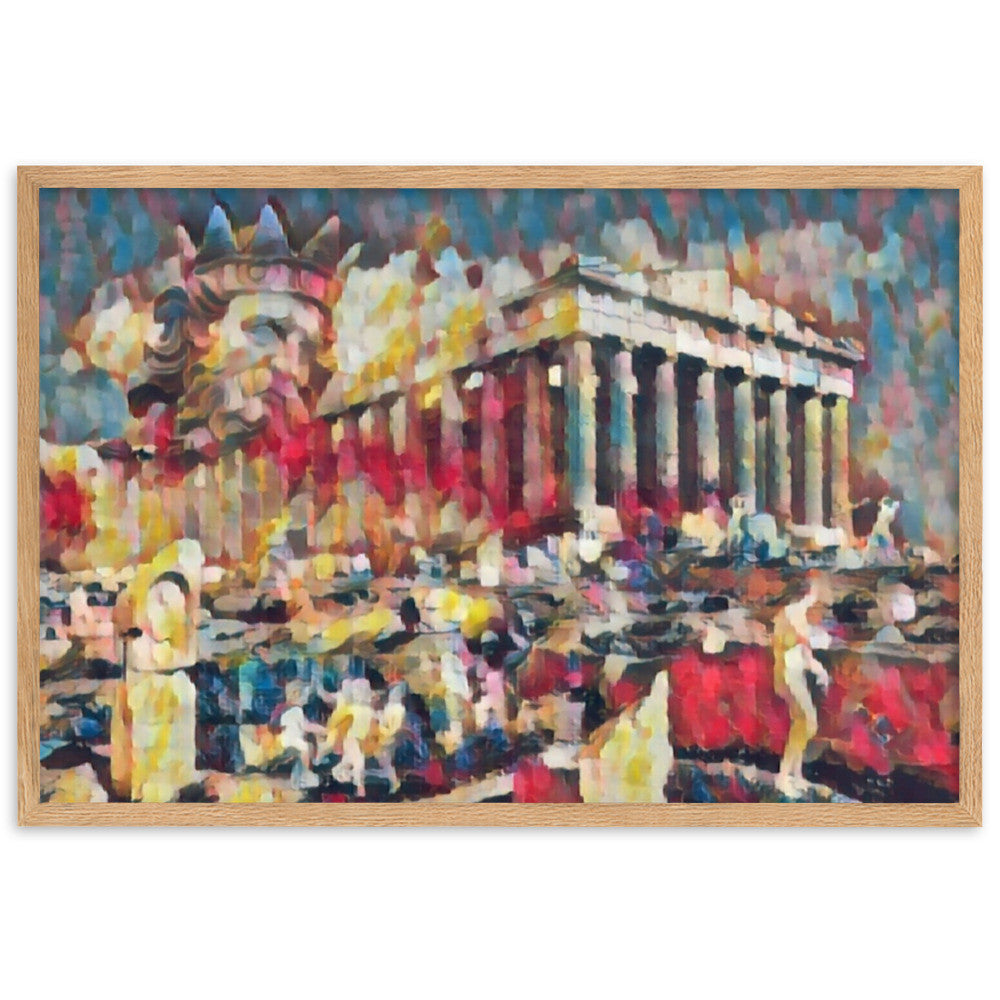 A SUNDAY UNDER ACROPOLIS V2 Premium Framed Poster