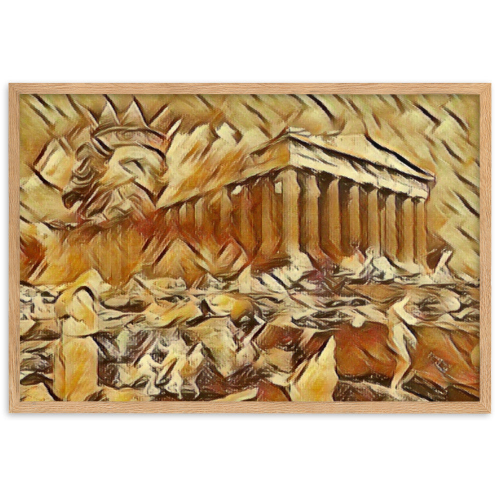 A SUNDAY UNDER ACROPOLIS V2 Premium Framed Poster