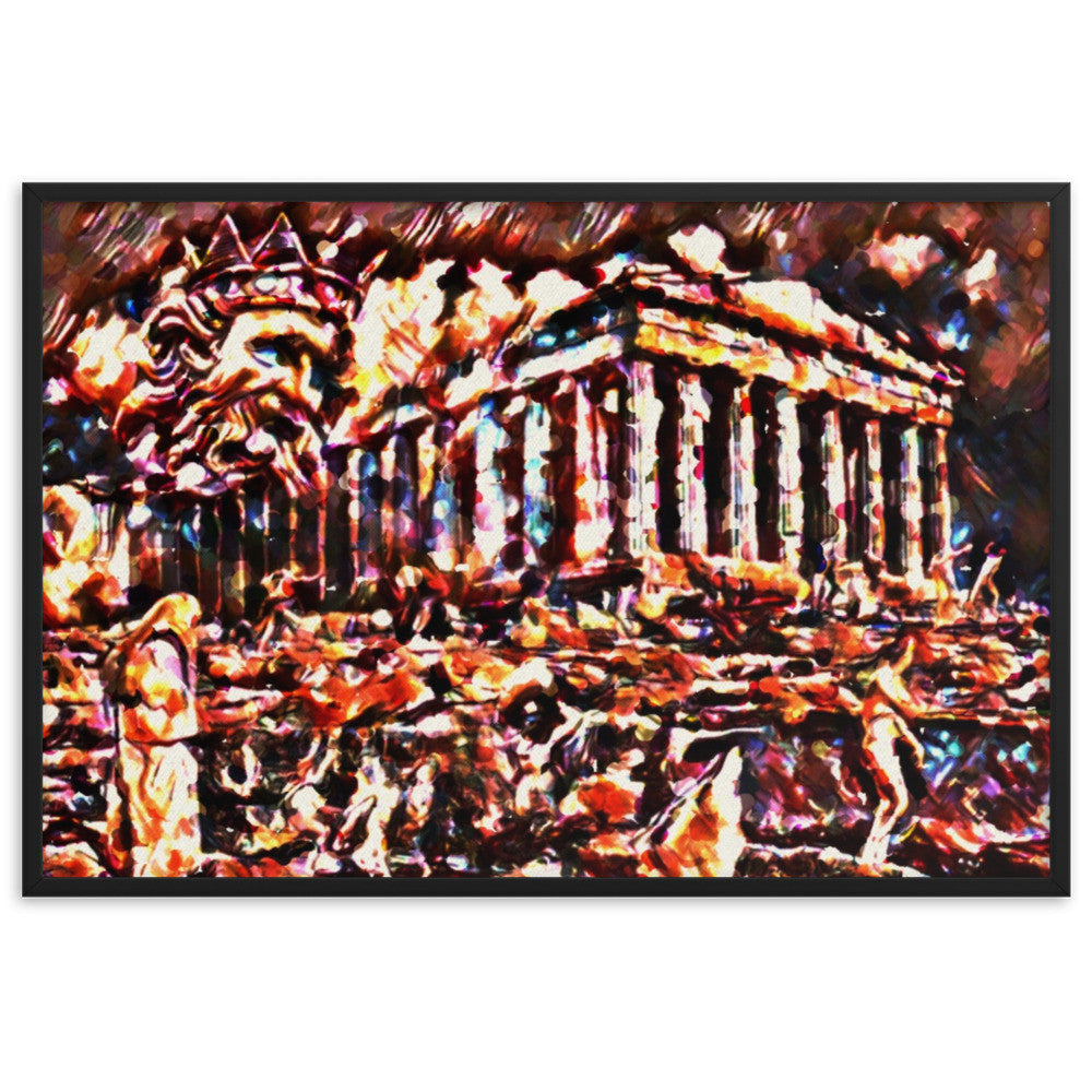 A SUNDAY UNDER ACROPOLIS V2 Superior Framed Poster