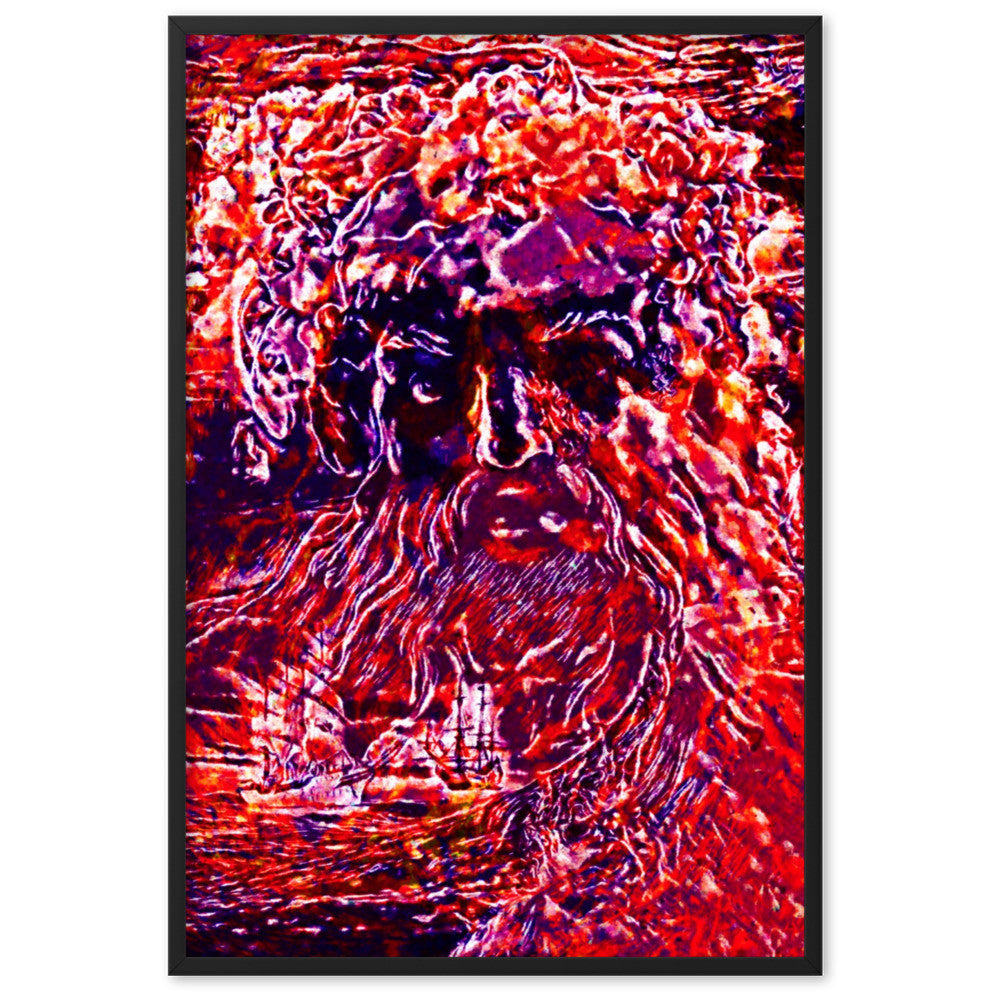 WHEN POSEIDON ASKED THE WAVES TO DANCE UPPER Framed Poster