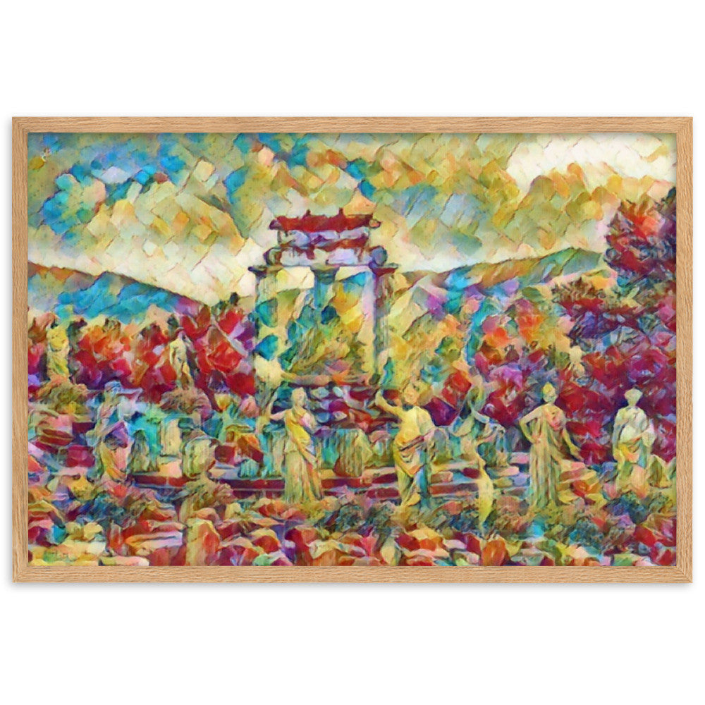A SUNDAY AT THE ORACLE OF DELPHI Premium Framed Poster