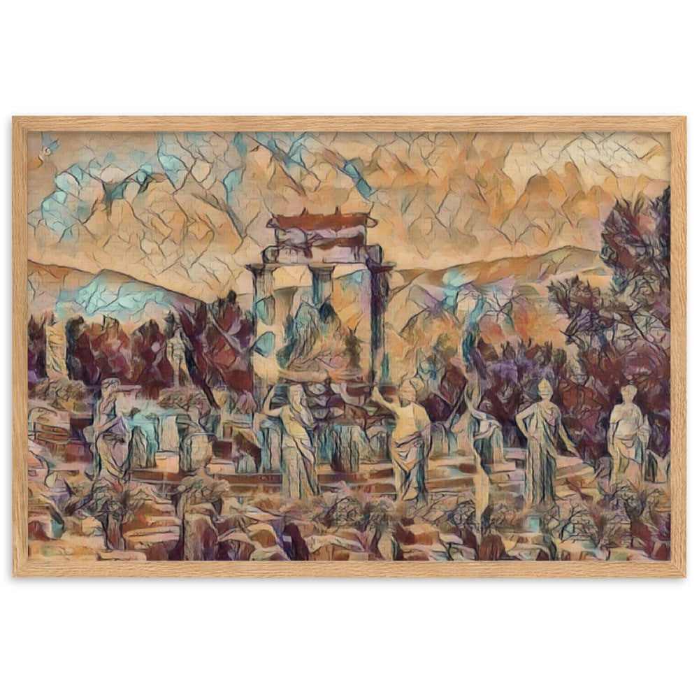A SUNDAY AT THE ORACLE OF DELPHI Premium Framed Poster