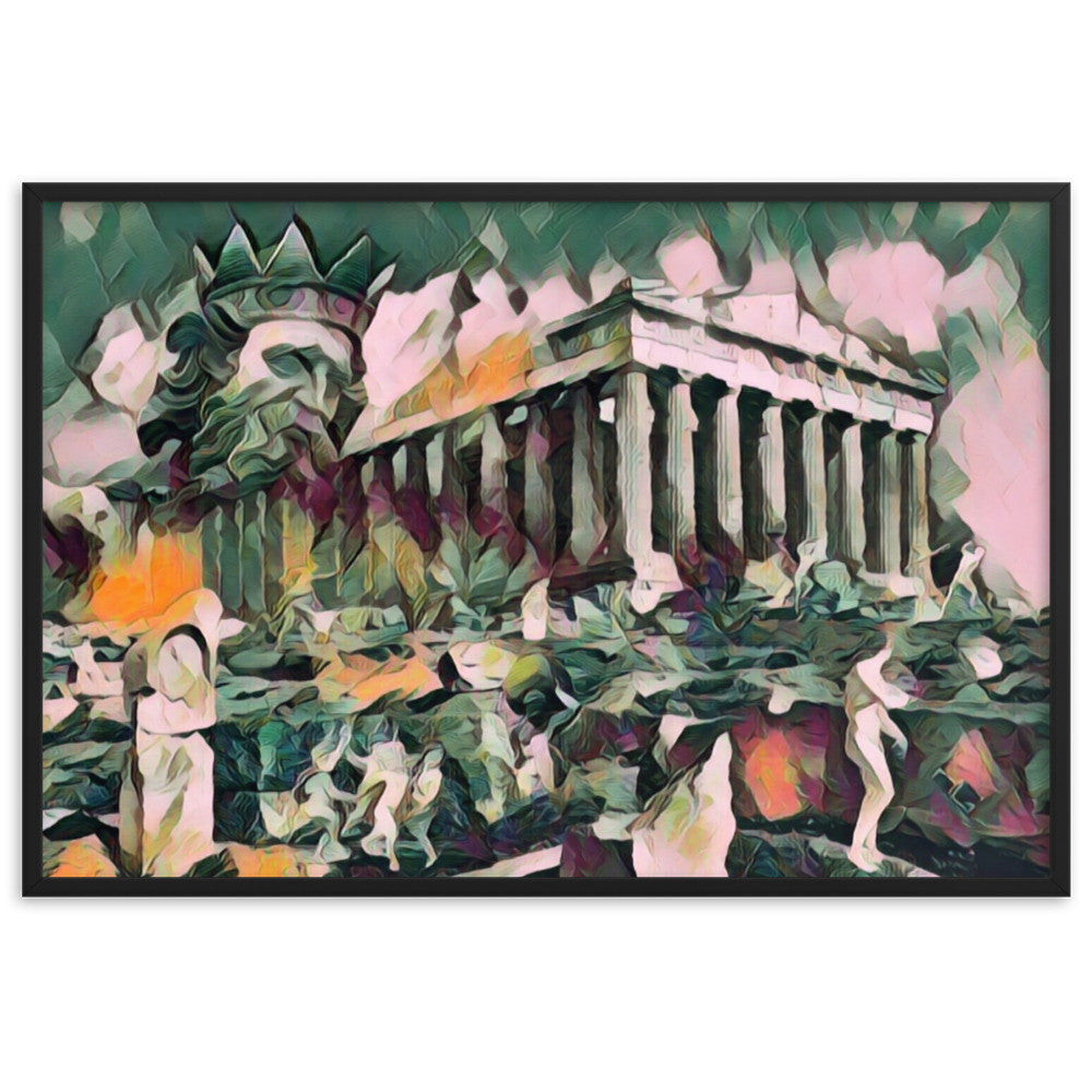 A SUNDAY UNDER ACROPOLIS V2 Premium Framed Poster