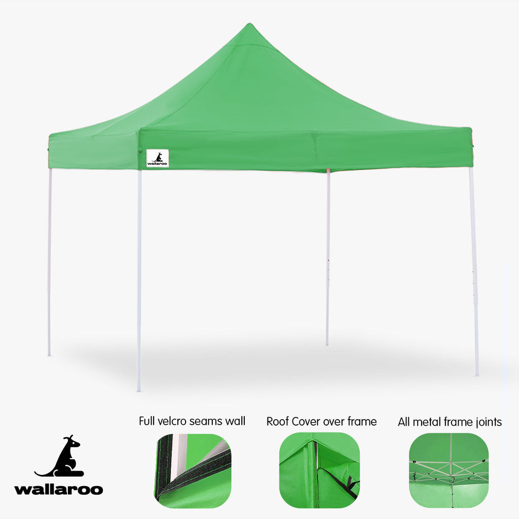 NNEDPE Gazebo Tent Marquee 3x3 PopUp Outdoor Wallaroo - Green-3