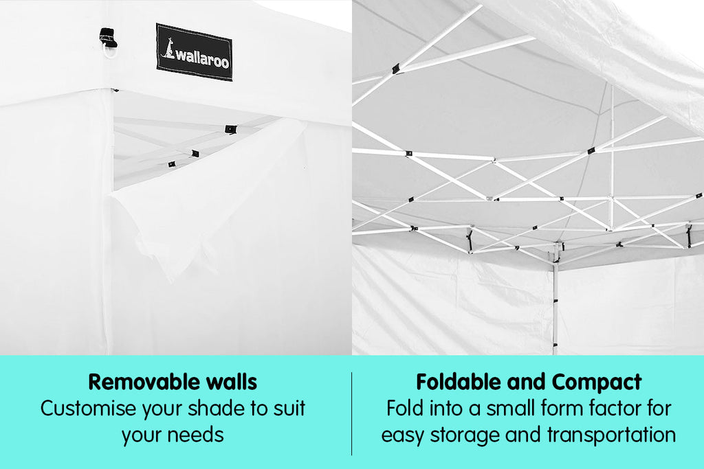 NNEDPE Gazebo Tent Marquee 3x4.5m PopUp Outdoor Wallaroo White-1