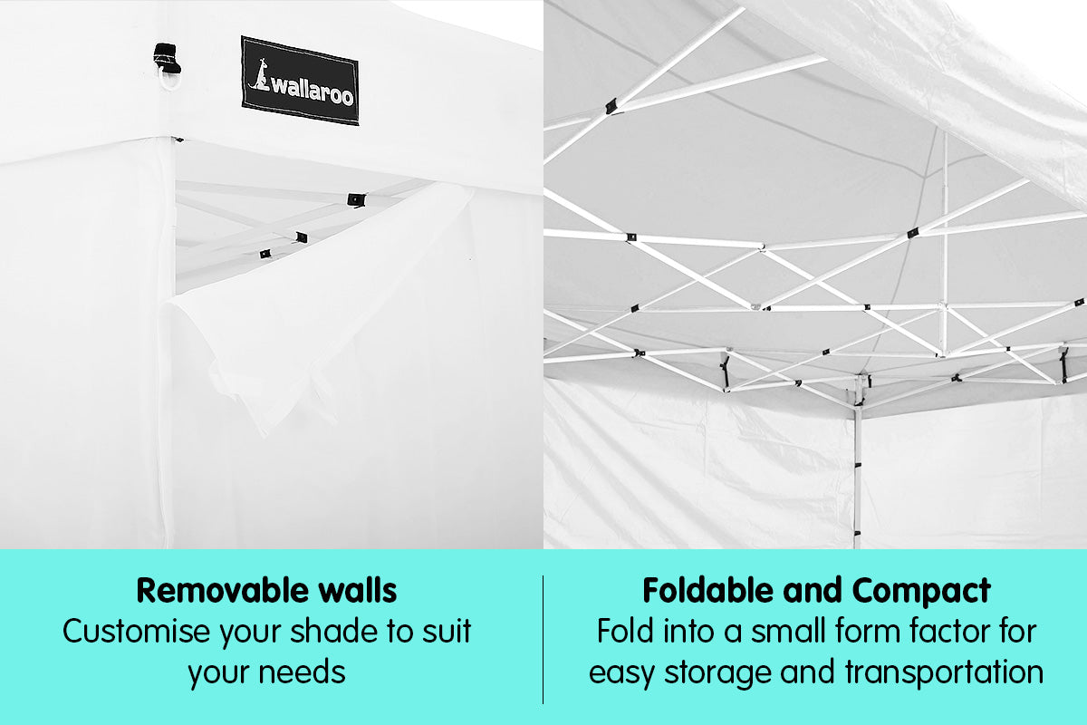 NNEDPE Gazebo Tent Marquee 3x4.5m PopUp Outdoor Wallaroo White-1
