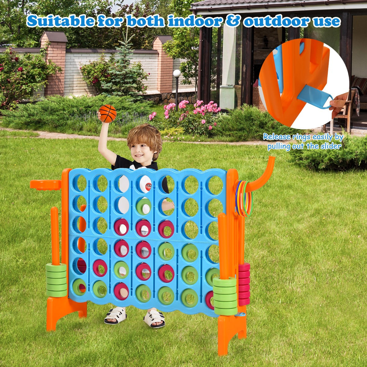 NNECW Jumbo 4-to-Score Giant Game Set for Kids-Orange-4