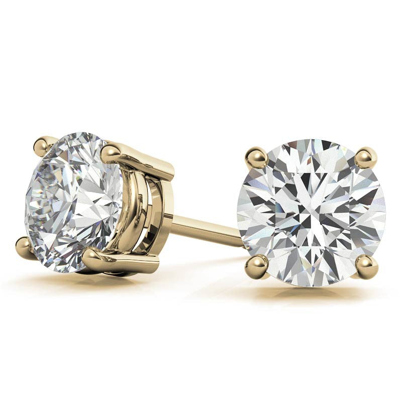 3.50 CTW Lab Grown Round Diamond Stud Earrings in 14k Gold – G/VS AGI Certified-3