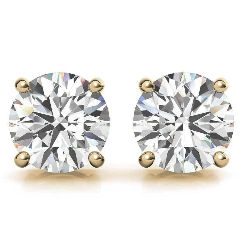 2.50 CTW AGI Certified Lab Grown Round Diamond Stud Earrings in 14K White or Yellow Gold (G/VS)-4