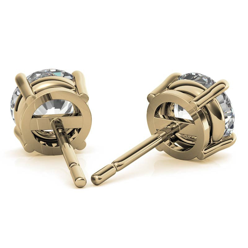 1.50 CTW Lab Grown Diamond Round Stud Earrings in 14K Solid Gold – G/VS Certified-3