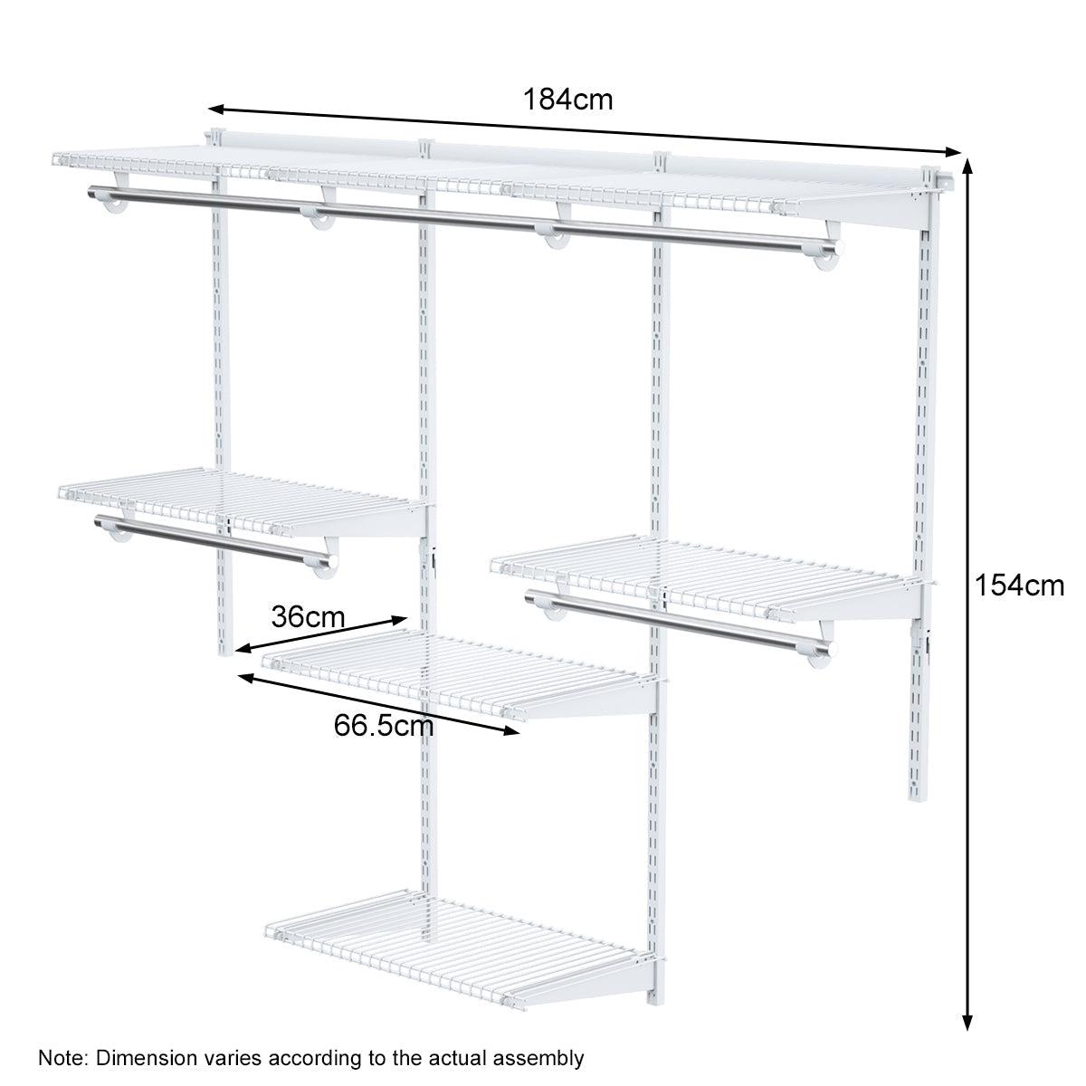 NNECW Custom Closet Organizer System with Shelves for Bedroom-3