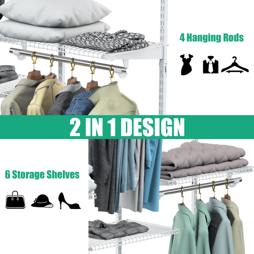 NNECW Custom Closet Organizer System with Shelves for Bedroom-4