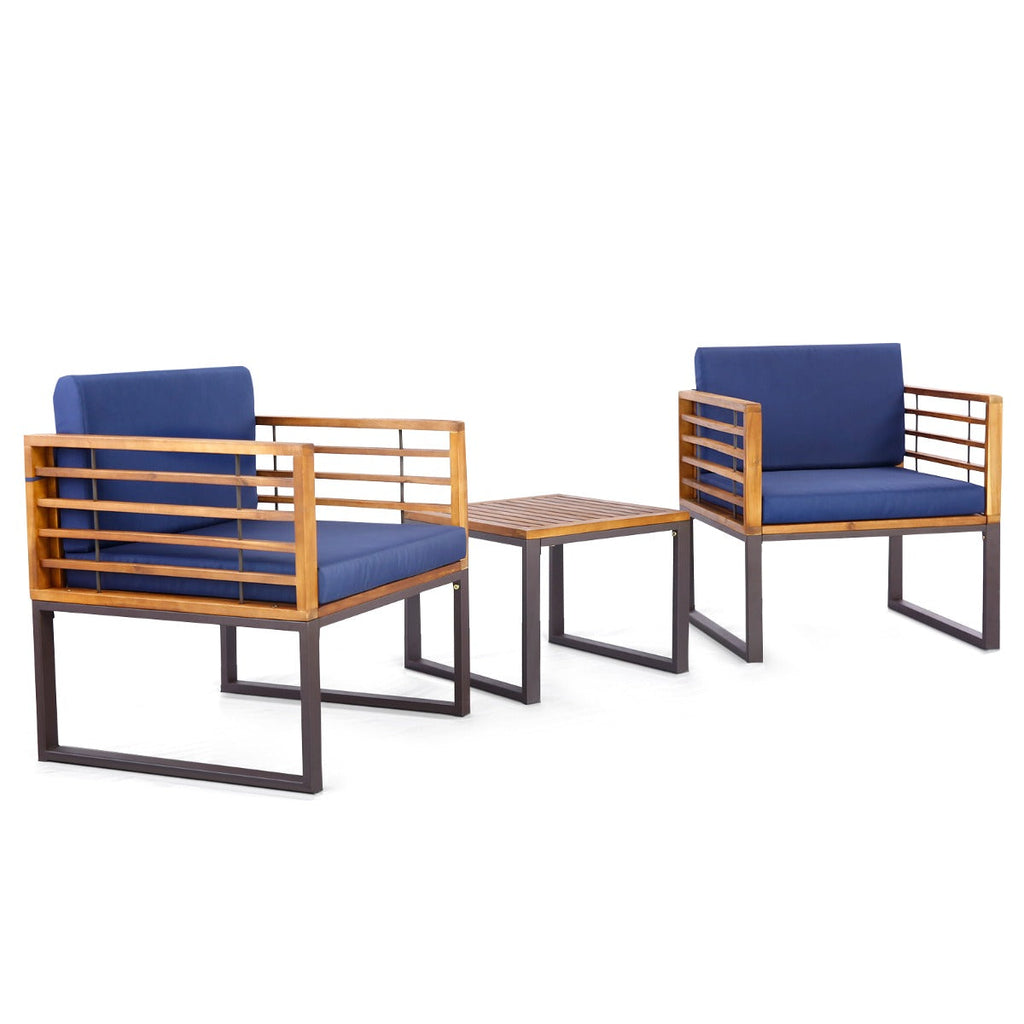 NNECW Outdoor Conversation Set with Cushioned Armchairs for Porch-1
