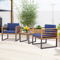 NNECW Outdoor Conversation Set with Cushioned Armchairs for Porch-0