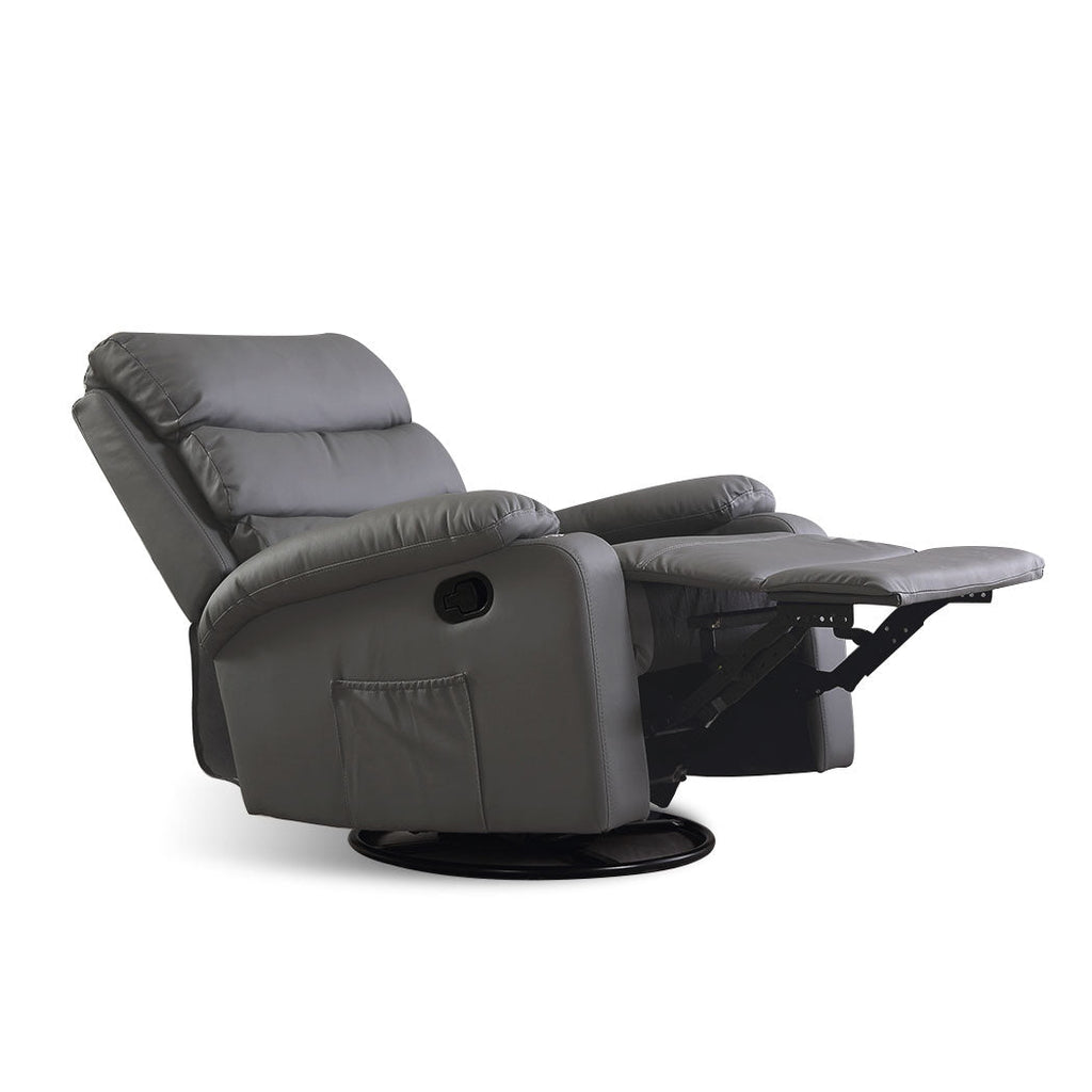 NNEIDS Levede Massage Chair Recliner Chairs Grey-0