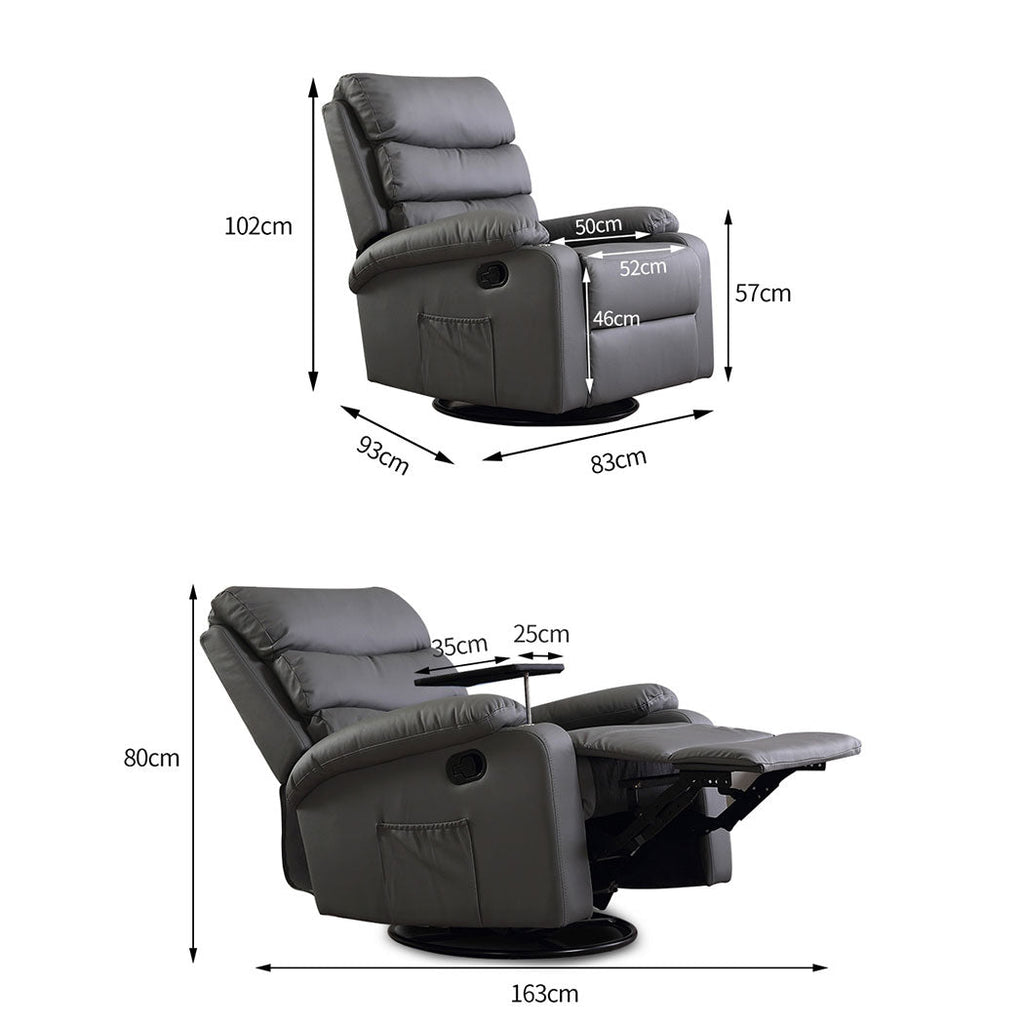 NNEIDS Levede Massage Chair Recliner Chairs Grey-1
