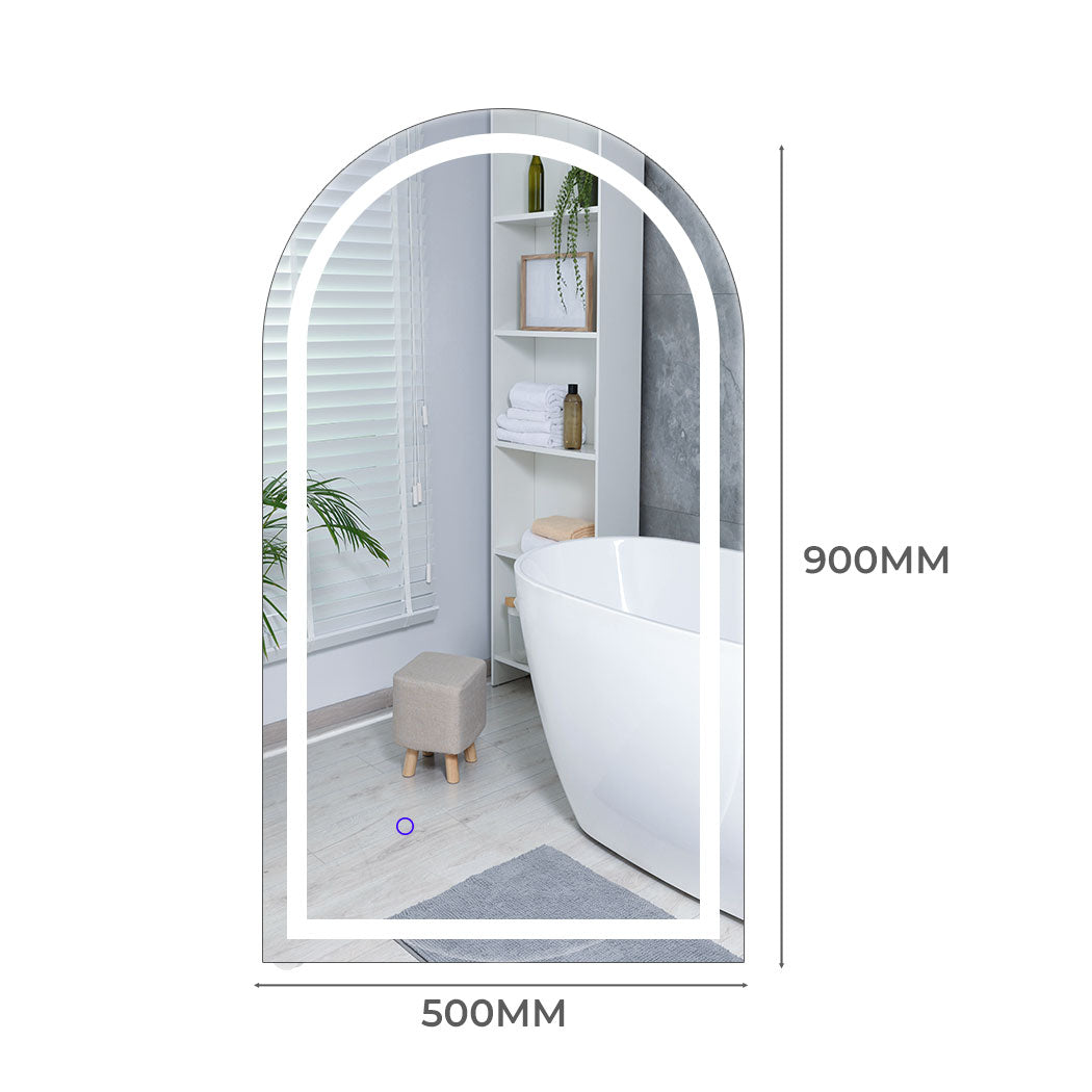 NNEIDS EMITTO LED Wall Mirror Arch Anti-fog 50*90cm 50x90-1