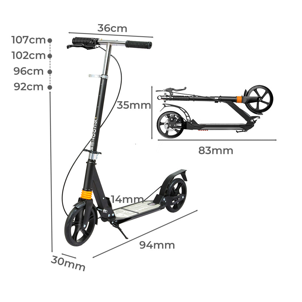 NNEIDS MONVELO Adult Commuter Foldable Scooter Black-1