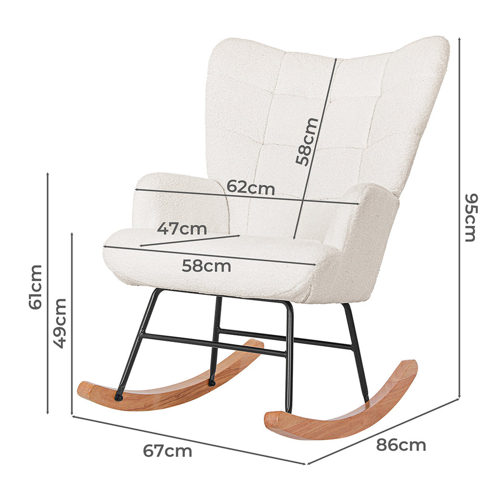 NNEIDS Levede Fleece Rocking Chair-1