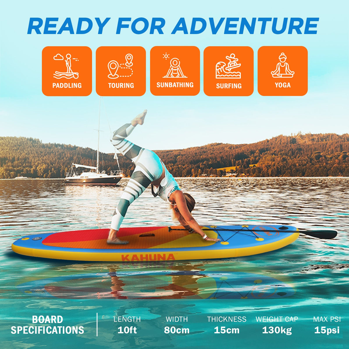 NNEDPE Inflatable Stand Up Paddle Board 10FT w/ Accessories-2