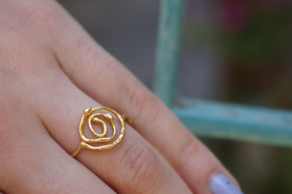 Real Jasmine Twig Spiral Ring, Handmade Minimalist Jewelry, Botanical Branch Band, Gift for Protection, Eco Sustainable Sterling Silver 925-3