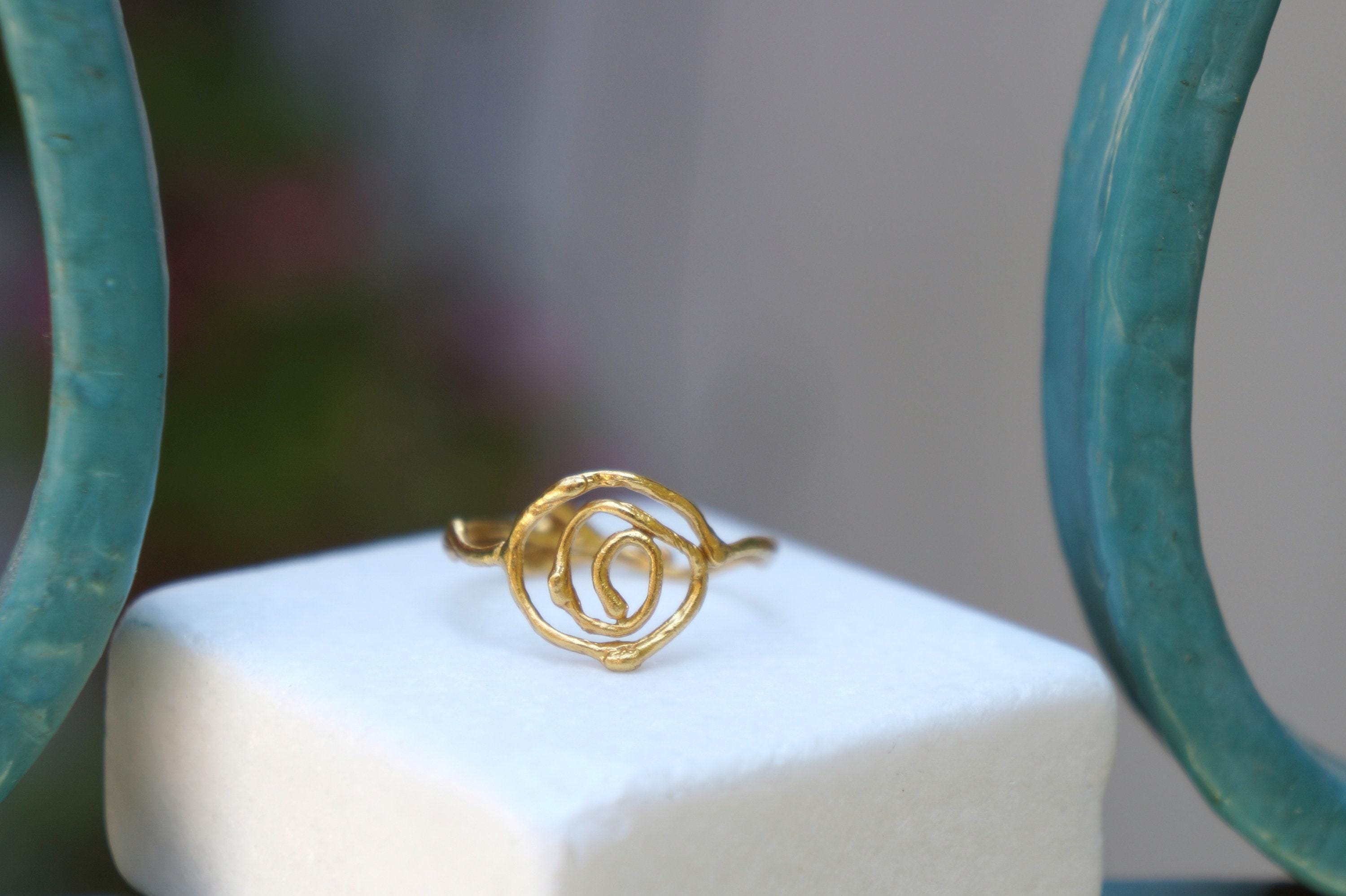 Real Jasmine Twig Spiral Ring, Handmade Minimalist Jewelry, Botanical Branch Band, Gift for Protection, Eco Sustainable Sterling Silver 925-2