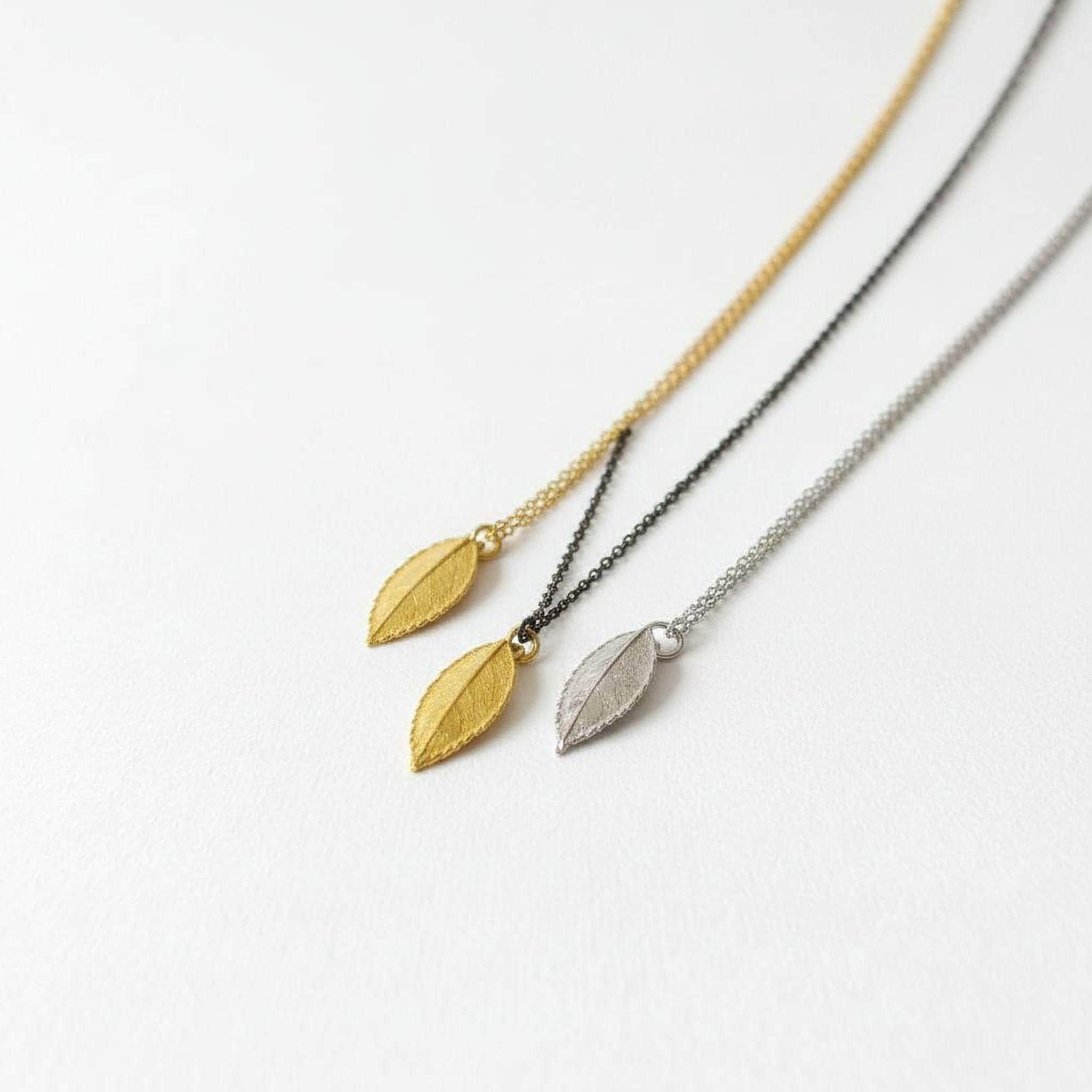 Real Rose Leaf Necklace, Handmade Minimalist Jewelry, Organic Nature Pendant, Eco Gift for Health & Passion, Gold or Sterling Silver 925-1