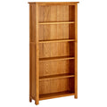 NNEVL 5-Tier Bookcase 70x22x140 cm Solid Oak Wood-0