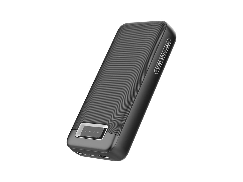 Techancy Power Bank 20000mAh TF2806 PD 22.5W com USB-C e 2 USB, Indicador LED, Compativel com Telemoveis e Tablets, Preto