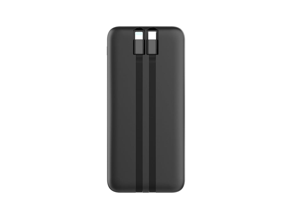 Techancy Mobile Power 10000mah 2.4a Charging TF2783, Cabo De Carregamento 2 Em 1 Usb C+Ip, Ecrã Digital De Energia, Preto