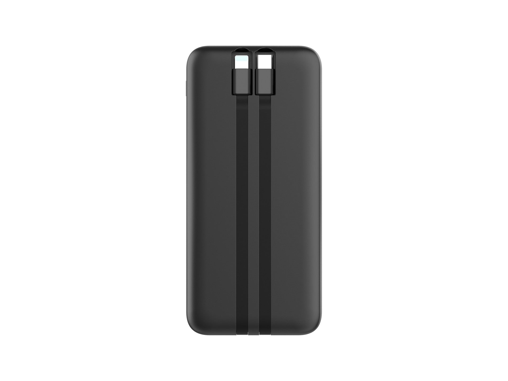 Techancy Mobile Power 10000mah 2.4a Charging TF2783, Cabo De Carregamento 2 Em 1 Usb C+Ip, Ecrã Digital De Energia, Preto