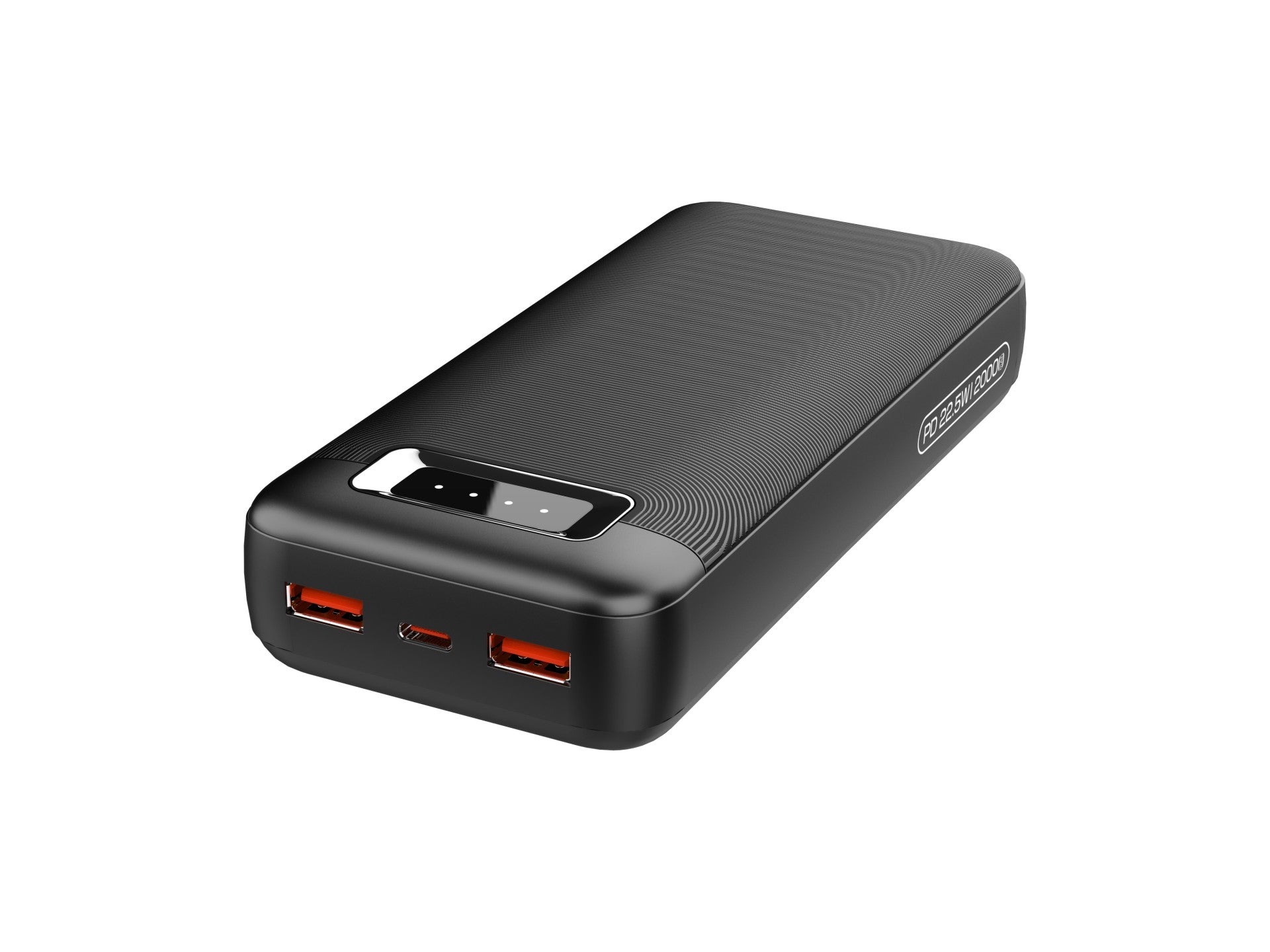 Techancy Power Bank 20000mAh TF2806 PD 22.5W com USB-C e 2 USB, Indicador LED, Compativel com Telemoveis e Tablets, Preto